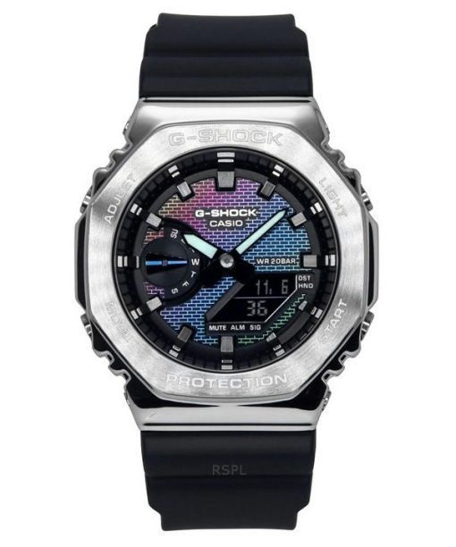 カシオ G-Shock アナログ デジタル レインボー ブリック ウォール マルチカラー ダイヤル クォーツ GM-2100RW-1A 200M メンズ 腕時計