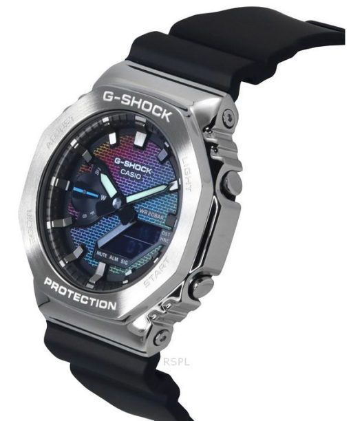 カシオ G-Shock アナログ デジタル レインボー ブリック ウォール マルチカラー ダイヤル クォーツ GM-2100RW-1A 200M メンズ 腕時計