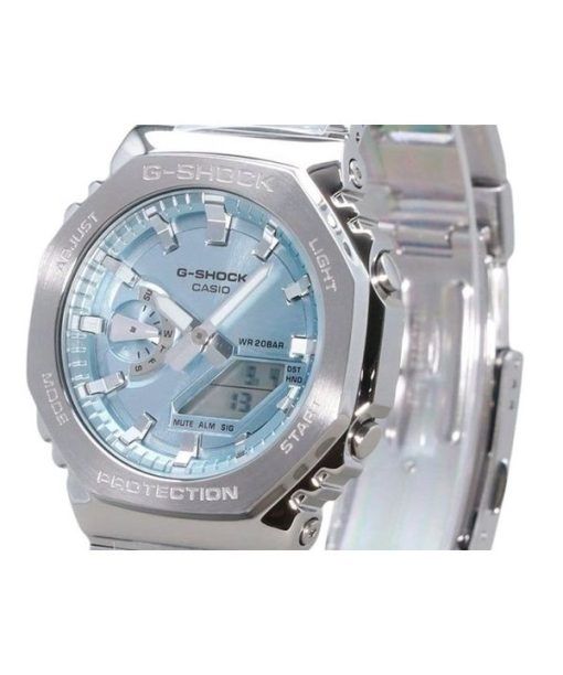 カシオ G-Shock G-Steel アナログ デジタル ステンレススチール ライトブルー ダイヤル クォーツ GM-2110D-2A 200M メンズ腕時計