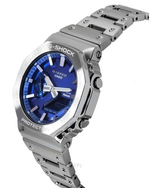 カシオ G-Shock アナログ デジタル フルメタル スマートフォンリンク ブルー ダイヤル ソーラー GM-B2100AD-2A 200M メンズ腕時計