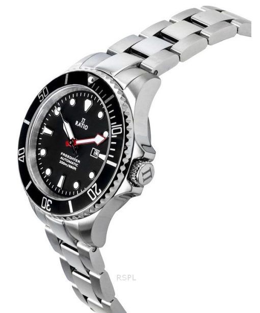Ratio FreeDiver サファイア ステンレススチール ブラック ダイヤル 自動巻き RTFL831 200M レディース腕時計