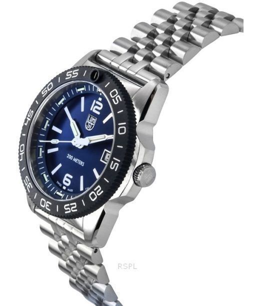 ルミノックス パシフィック ダイバー リップル ステンレススチール ブルー ダイヤル クォーツ XS.3123M.SET.1 200M メンズ腕時計 予備ストラップ付き