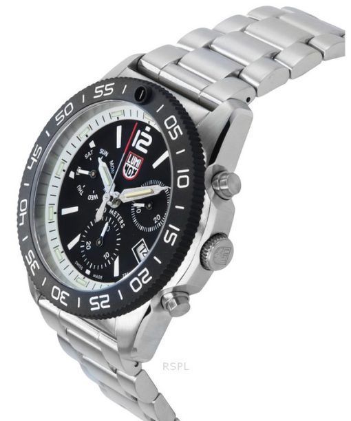 ルミノックス パシフィック ダイバー クロノグラフ ステンレススチール ブラック ダイヤル クォーツ XS.3141.M 200M メンズ 腕時計
