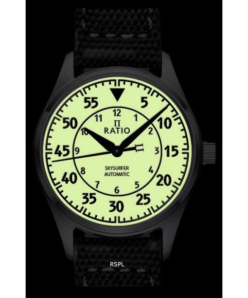 レシオ スカイサーファー パイロット フルルミナス ダイヤル レザー オートマティック RTS324 200M メンズ腕時計