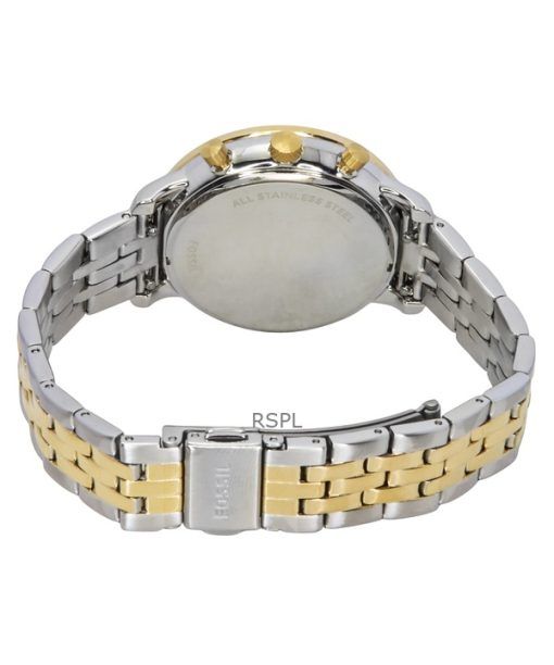 Fossil Neutra クロノグラフ ツートン ステンレススチール ホワイト マザーオブパール ダイヤル クォーツ ES5216 レディース腕時計