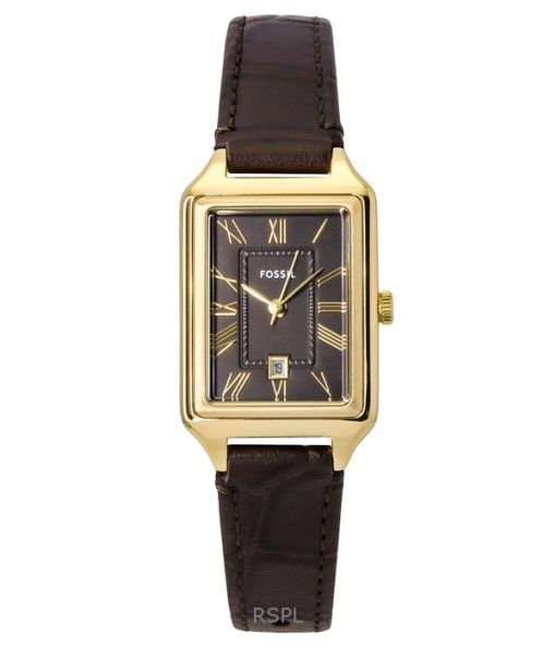 Fossil Raquel レザーストラップ ブラウン文字盤 クォーツ ES5367 レディース腕時計