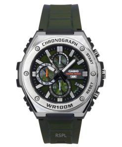 カシオ スタンダード アナログ クロノグラフ 樹脂ストラップ グリーン ダイヤル クォーツ MWA-300H-3AV 100M メンズ腕時計