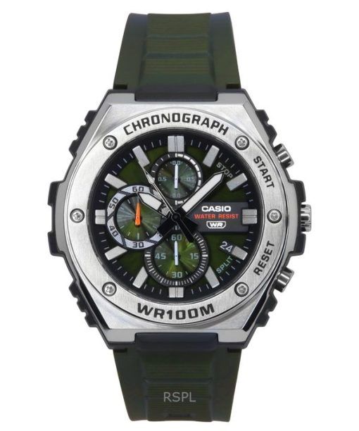 カシオ スタンダード アナログ クロノグラフ 樹脂ストラップ グリーン ダイヤル クォーツ MWA-300H-3AV 100M メンズ腕時計