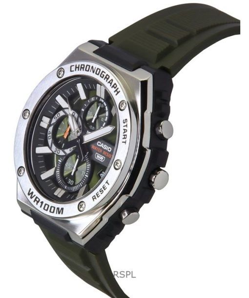 カシオ スタンダード アナログ クロノグラフ 樹脂ストラップ グリーン ダイヤル クォーツ MWA-300H-3AV 100M メンズ腕時計