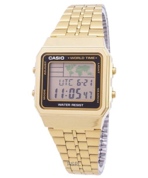 再生カシオ デジタル ゴールドトーン ステンレススチール クォーツ A500WGA-1DF メンズ腕時計