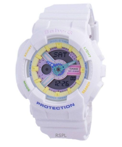 再生カシオ Baby-G アナログ デジタル 樹脂ストラップ マルチカラー ダイヤル クォーツ BA-110TM-7A 100M レディース腕時計