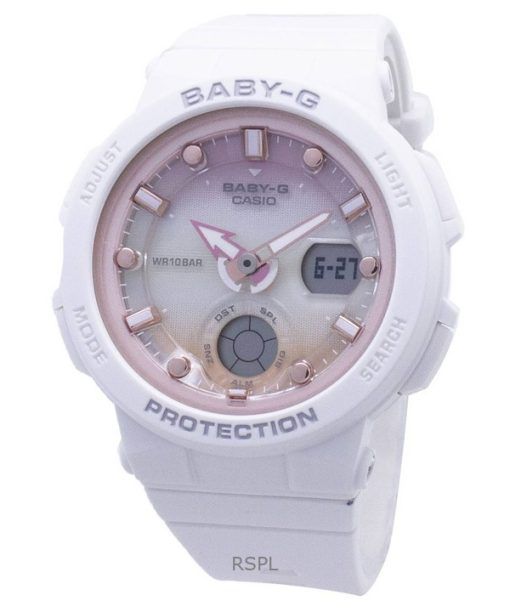 再生カシオ Baby-G アナログ デジタル ホワイト ダイヤル クォーツ BGA-250-7A2 100M レディース 腕時計