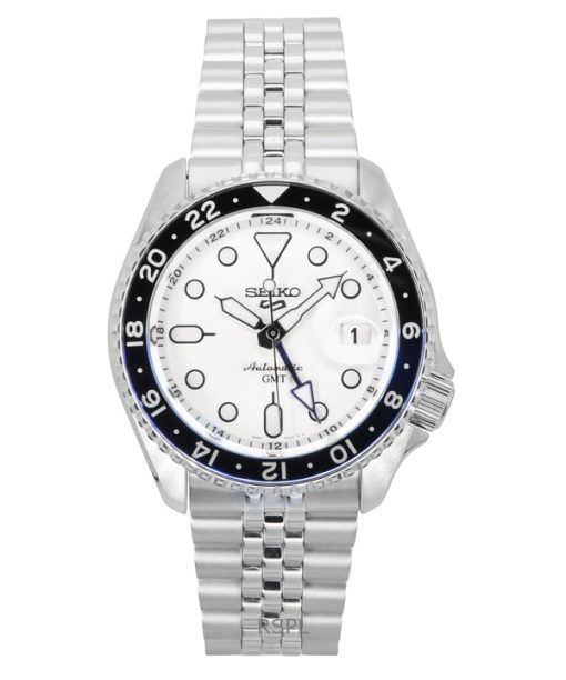 セイコー 5 スポーツ SKX GMT ステンレススチール ホワイト ダイヤル 自動巻き SSK033K1 100M メンズ腕時計