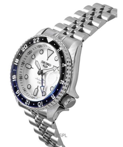 セイコー 5 スポーツ SKX GMT ステンレススチール ホワイト ダイヤル 自動巻き SSK033K1 100M メンズ腕時計