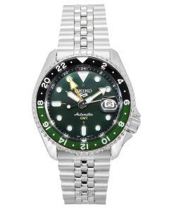 セイコー 5 スポーツ SKX GMT ステンレススチール グリーン ダイヤル 自動巻き SSK035K1 100M メンズ腕時計