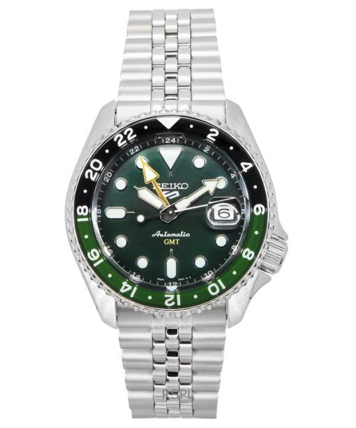 セイコー 5 スポーツ SKX GMT ステンレススチール グリーン ダイヤル 自動巻き SSK035K1 100M メンズ腕時計