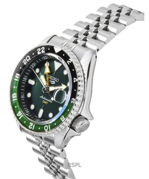 セイコー 5 スポーツ SKX GMT ステンレススチール グリーン ダイヤル 自動巻き SSK035K1 100M メンズ腕時計