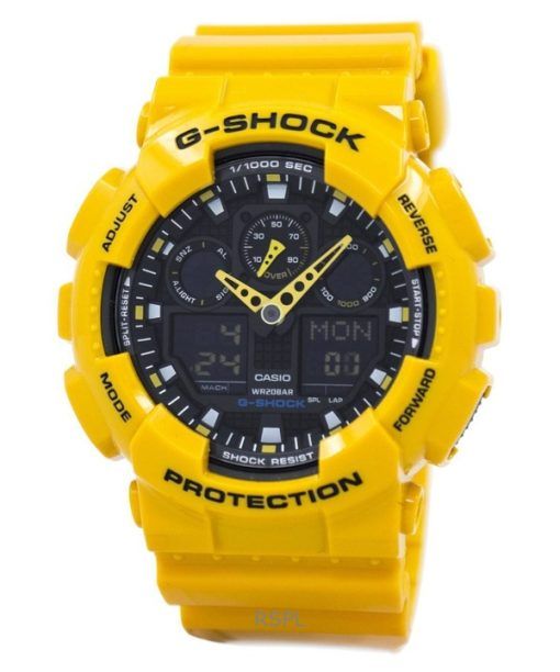 再生カシオ G-Shock アナログ デジタル 樹脂ストラップ ブラック ダイヤル クォーツ GA-100A-9ADR 200M メンズ腕時計
