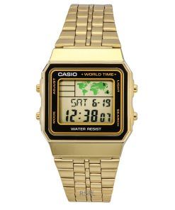 カシオ デジタル ステンレス鋼世界時間 A500WGA 1DF A500WGA 1 メンズ腕時計
