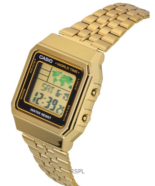 カシオ デジタル ステンレス鋼世界時間 A500WGA 1DF A500WGA 1 メンズ腕時計