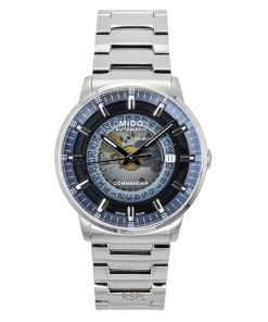 ミドー コマンダー グラデーション ステンレススチール ブルー スケルトン ダイヤル 自動巻き M021.407.11.411.01 メンズ腕時計