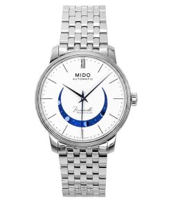 ミドー バロンチェッリ スマイリングムーン ステンレススチール ホワイトダイヤル 自動巻き M027.407.11.010.01 メンズ腕時計