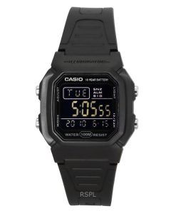 カシオ デジタル ブラック デュアル タイム 樹脂ストラップ クォーツ W-800H-1BV 100M メンズ腕時計