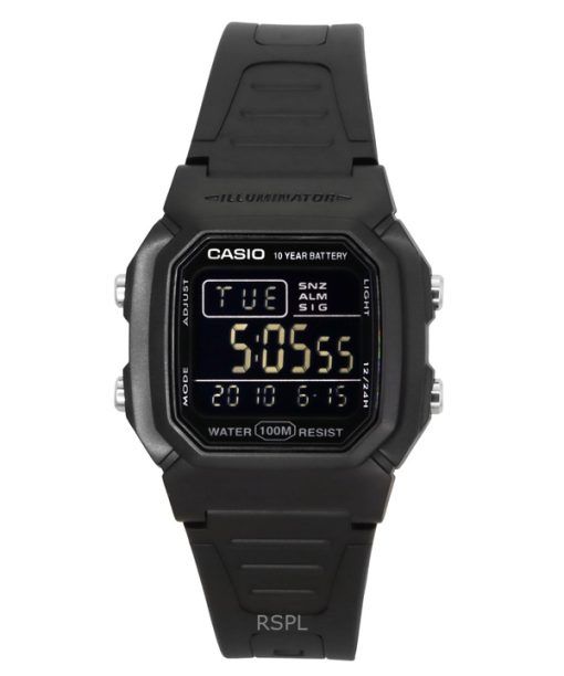 カシオ デジタル ブラック デュアル タイム 樹脂ストラップ クォーツ W-800H-1BV 100M メンズ腕時計
