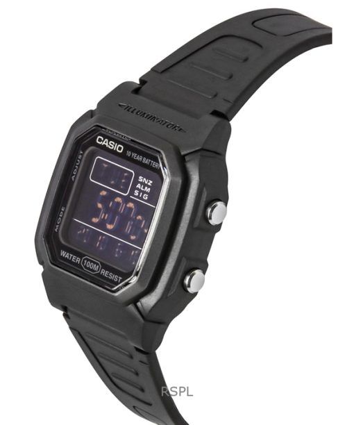 カシオ デジタル ブラック デュアル タイム 樹脂ストラップ クォーツ W-800H-1BV 100M メンズ腕時計