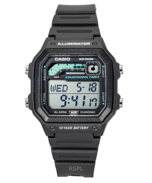 カシオ スタンダード デジタル 樹脂ストラップ グレー クォーツ WS-1600H-8AV 100M メンズ腕時計