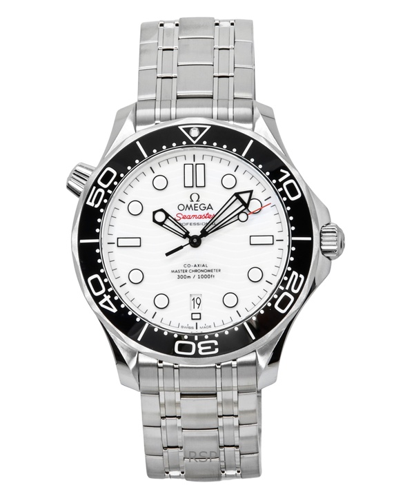 Omega Seamaster Stainless Steel White Dial Automatic Diver's 210.30.42.20.04.001 300M Men's Watch