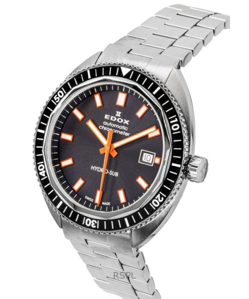 Edox Hydro-Sub Stainless Steel Grey Dial Automatic Diver's 801283NMGINO 300M Men's Watch