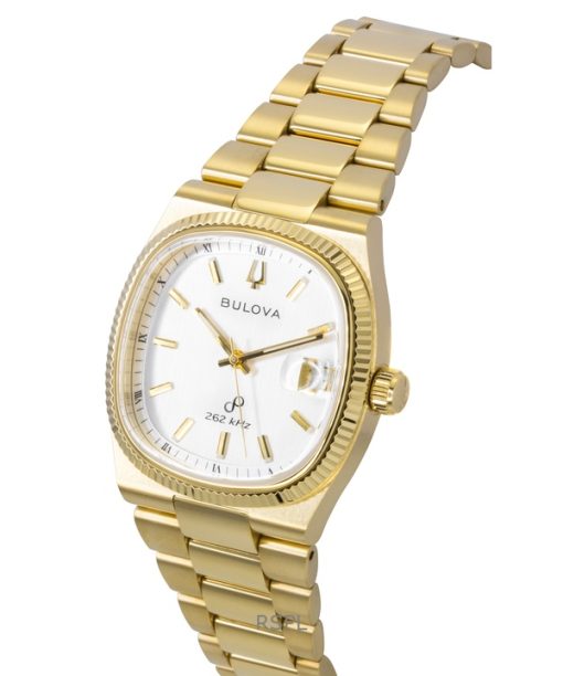 Bulova Super Seville Gold Tone Stainless Steel White Dial Quartz 97B223 Men's Watch