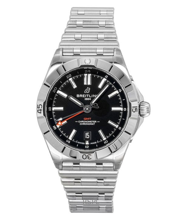 Breitling Chronomat GMT Stainless Steel Black Dial Automatic Diver's A32398101B1A1 200M Men's Watch