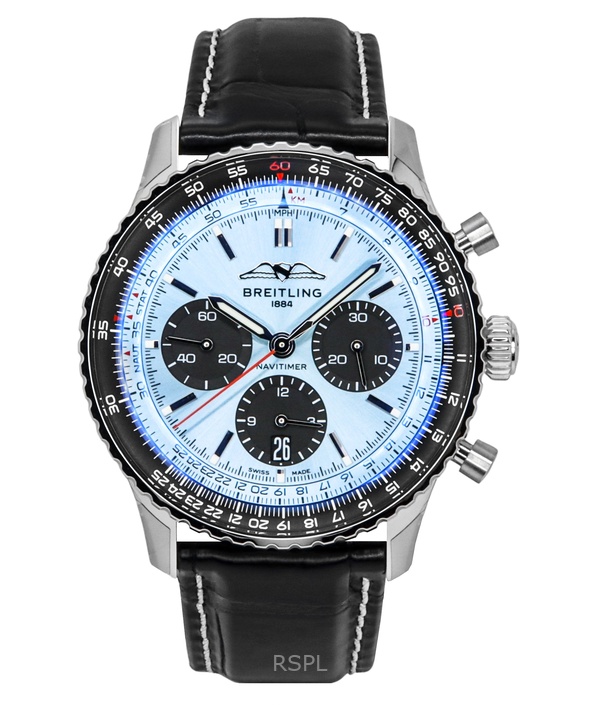 Breitling Navitimer B01 Chronograph Leather Strap Blue Dial AB0138241C1P1 Men's Watch