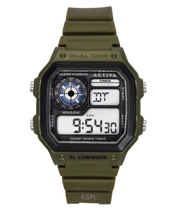Invicta Activa Digital Green Polyurethane Strap Black Dial Quartz ACW1299-002 Men's Watch