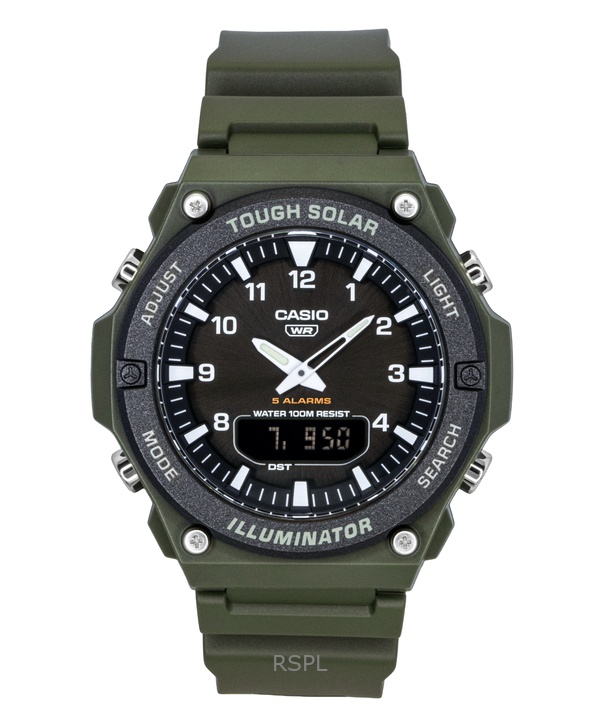 Casio Standard Analog Digital Resin Strap Black Dial Solar AQ-S820W-3BV 100M Men's Watch