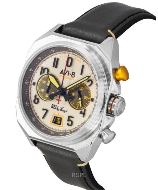 AVI-8 Bell X-1 Machbuster Chronograph Camel Brown Strap Cream Dial Quartz AV-4118-03 Men's Watch