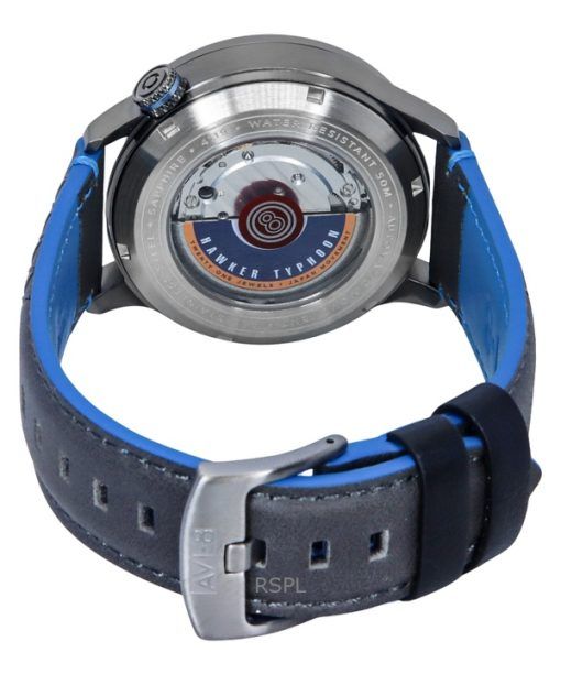 AVI-8 Hawker Typhoon Baldwin Iron Blue Leather Strap Grey Dial Automatic AV-4119-03 Men's Watch