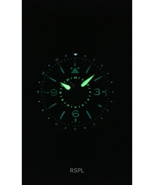 AVI-8 Flyboy Airmaster GMT Leather Strap Engine Black Dial Automatic AV-4128-01 Men's Watch