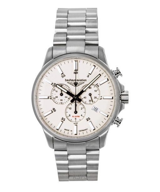 Bauhaus Aviation Chronograph Titanium Beige Dial Quartz 2880M5 100M Men's Watch