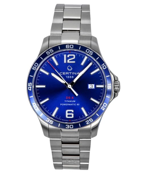 Certina DS-8 Powermatic 80 Titanium Blue Dial Automatic C033.807.44.047.00 100M Men's Watch