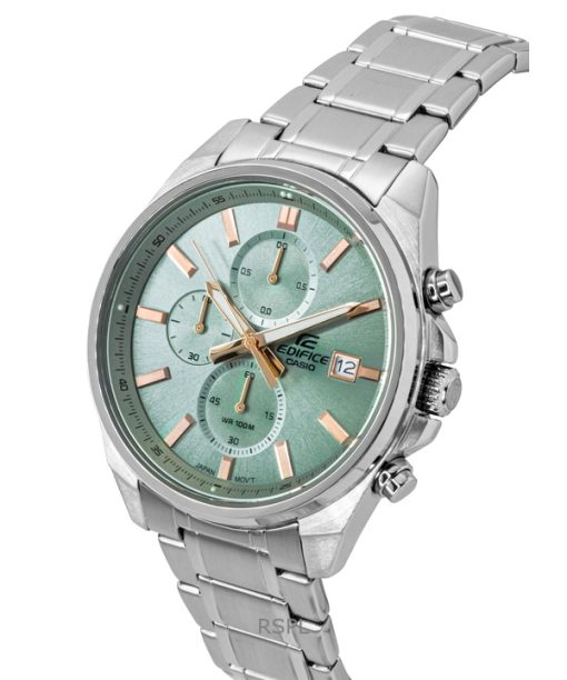 Casio Edifice Analog Standard Chronograph Stainless Steel Green Dial Quartz EFV-610DE-3A 100M Men's Watch