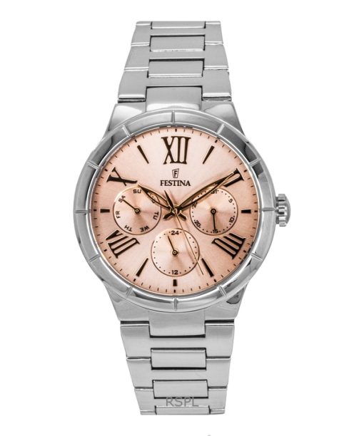 Festina Boyfriend Stainless Steel Multifunction Pink Dial Quartz F16716-3 Women's Watch