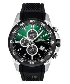 Festina The Originals Chronograph Rubber Strap Green Dial Quartz F20330-B 100M Men's Watch