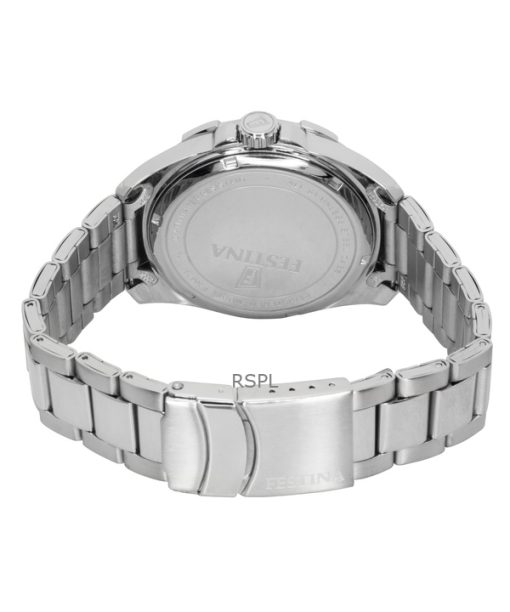 Festina Stainless Steel Multifunction White Dial Quartz F20623-1 100M Men's Watch