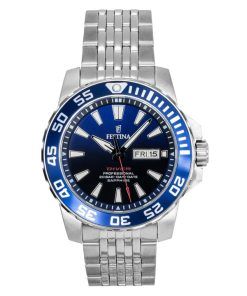 Festina Stainless Steel Blue Dial Quartz Diver's F20661-1 200M Men's Watch