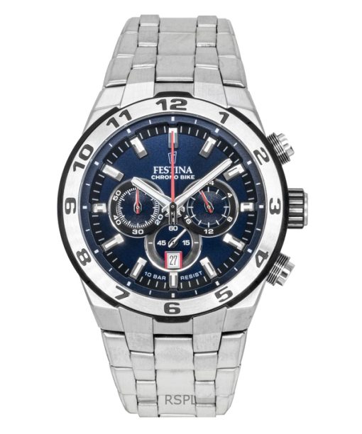 Festina Chrono Bike Chronograph Stainless Steel Blue Dial Quartz F20670-1 100M Men's Watch