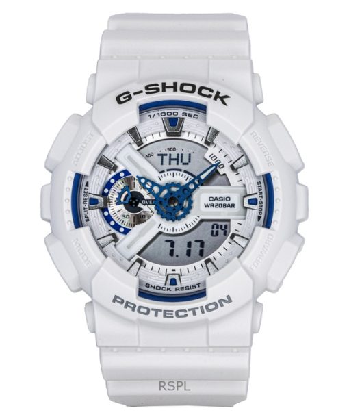 Casio G-Shock Analog Digital Resin Strap White Dial Quartz GA-110HDS-7A 200M Men's Watch