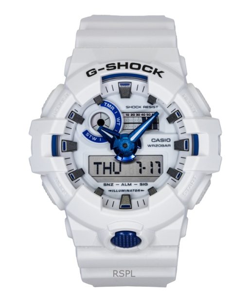 Casio G-Shock Analog Digital Resin Strap White Dial Quartz GA-700HDS-7A 200M Men's Watch